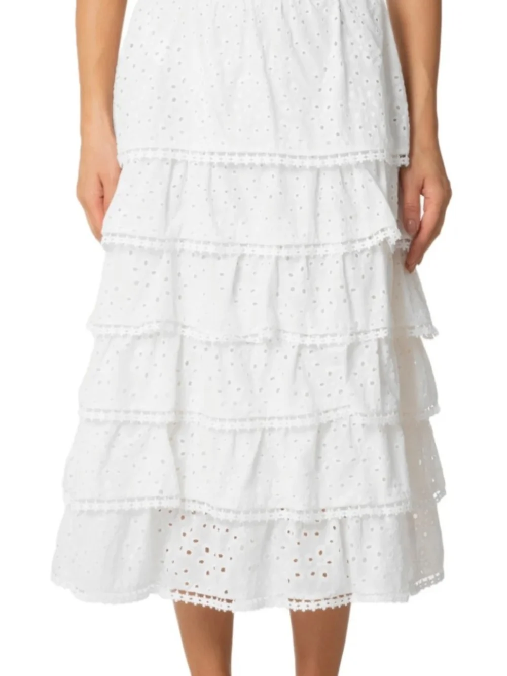 Ruffled Eyelet Lace White Skirt – Farm Rio - Picture 3 of 5